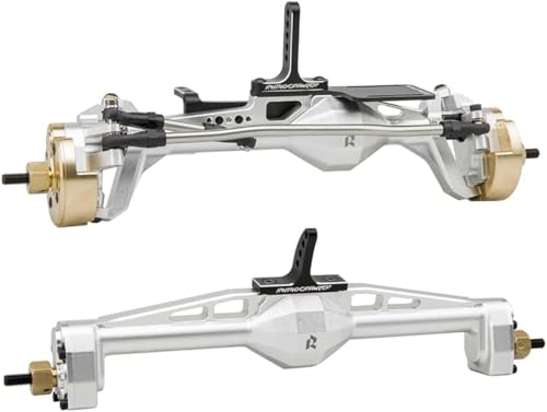 Rhino Capra Metal Complete Front Rear Portal Axle Set for 1/10 RC Crawler Car Axial SCX10 I SCX10 II Redcat GEN8 RGT EX86100 (Silver Color) - color: Silver Color