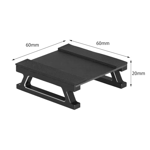 RC Car Repair Work Stand RC Repair Platform Workstation Aluminum Structure Rubber Base Portable Height Suitable for Car Model Repair, Black