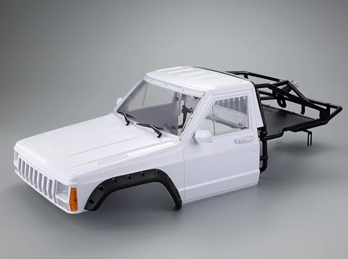 Hard Plastic RC Crawler Body Cab & Back-Half Cage Body Car Shell Upgrades Part for 1/10 RC Crawler Car for Axial SCX10 II 90046 TRX4 Redcat GEN8(White) - color: White
