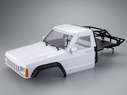Hard Plastic RC Crawler Body Cab & Back-Half Cage Body Car Shell Upgrades Part for 1/10 RC Crawler Car for Axial SCX10 II 90046 TRX4 Redcat GEN8(White) - color: White