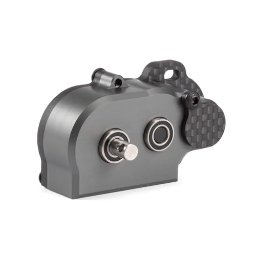 1/10 LCG Transmission NOD Tiny Gearbox with Adapter Plate, Gray | 4:1 Low Gear Ratio, with 48P 44T Spur Gear, Fits Straight Axle Axial AR44 AR45 AR60 Enduro Vanquish F9 F10 - color: Gray