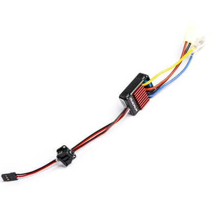 WP 1625 Waterproof Brushed ESC 25A 2-3S LiPo Electronic Speed Controller with Dirtproof Switch TAMlYA Plug for 1/16 & 1/18 Scale RC Cars, Trucks, Crawlers