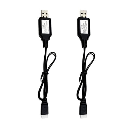 7.4V Battery Charger with XH-3P Plug for SCX24 Truck RC Car, Rock Crawler, Orbee Gun, Gel Blaster, Splatter Ball Gun USB Charger Cable (2 Pack)