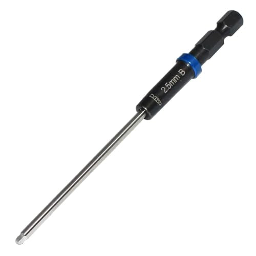 MIP Ball End Metric RC 1/4" Hex Bit 9210S 2.5mm – Hex Head Allen Wrench Drill Tools Tool Bits for Screwdrivers, Electric Screwguns, and Power Drills For RC Cars - Made in USA - size: 2.5mm - Ball End Hex