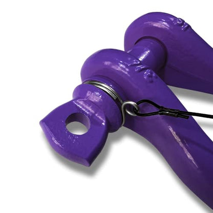 B'oh Spin Pin 3/4” Recovery Shackle | 10,000 lbs Capacity - High-Strength Carbon Steel with 7/8" Pin Recovery Gear Towing Accessories - Pin Style : Screw, Grape Escape - color: Grape Escape