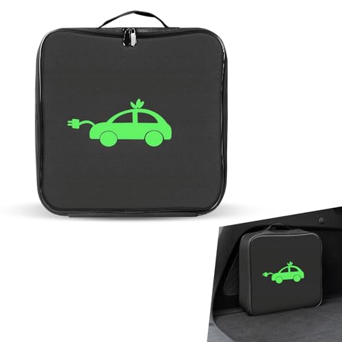Car Tools Cable Bag, Waterproof Electric Vehicle Charging Cable Organizer Bag, Portable EV Charging Cable Bags, Storage & Organizer for Jumper Cables, Cords, Universal for Cars Trucks (Square) - size: 1 PC# Square