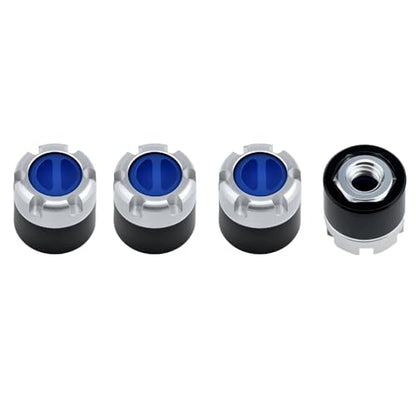 DJX M4 Wheel Nuts Center Locking Hubs Wheel Caps W/Tool for Traxxas TRX4 Axial SCX10 90046 D90 Tamiya Redcat HPI 1/10 RC Crawler Car(Blue) - color: Blue