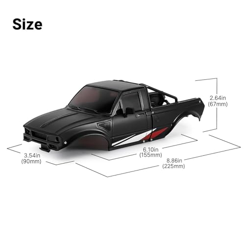 RC Upgrade Accessories for TRX4M for Defender for Bronco 1/18 IR60 for Pickup Hard Body Shell with Bed Rack RC Crawler Car Accessories Modification RC Car Parts(Black) - size: Black