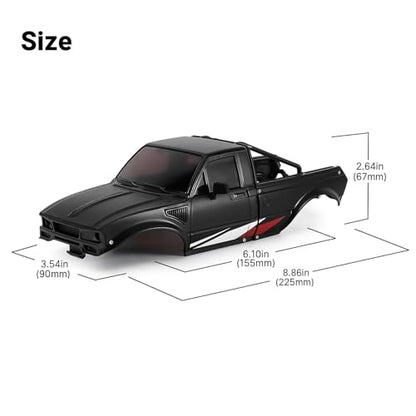 RC Upgrade Accessories for TRX4M for Defender for Bronco 1/18 IR60 for Pickup Hard Body Shell with Bed Rack RC Crawler Car Accessories Modification RC Car Parts(Black) - size: Black