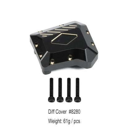 TRX4 Brass Counter Weight Black Coating Front Rear Portal Axle Housing Set Portal Cover Kit for 1/10 RC Crawler TRX6 TRX-4 Bronco Defender Upgrade Parts (Front Rear Kit B)