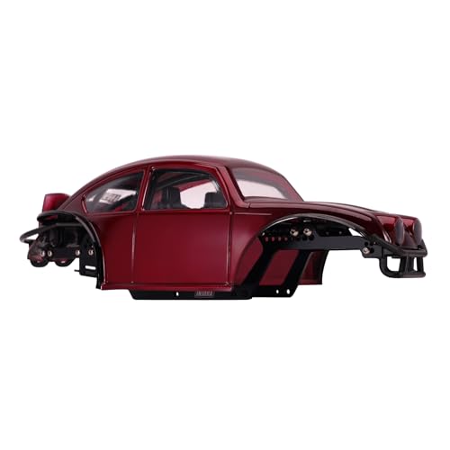 INJORA BUG18 Body with LCG Aluminum Universal Chassis for 1/18 RC Crawler TRX4M Upgrade(Burgundy) - color: Burgundy