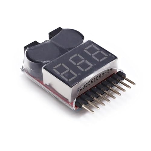 2Pcs Low Voltage Buzzer Lipo Alarm Piezo Tester Checker Warner Saver Voltage 1-8S Lipo Li-ion LiMn Li-Fe Battery Monitor Checker