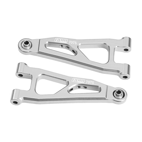 7075 Aluminum Front Lower Suspension Arms Set for ARRMA Granite Grom Typhon Grom Quake Grom Gorgon Grom, Heavy Duty CNC Machined RC Car Suspension Upgrade Accessories，Silver - color: Silver