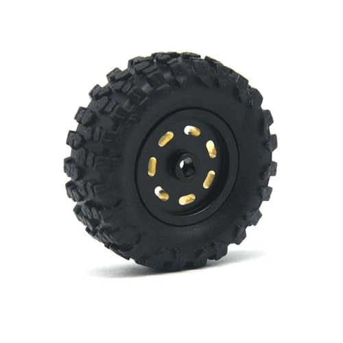 Brass 0.7" Wheel and Brass/Offset and 0.7‘’ Wheel Tire with Foam for SCX30 Cars Upgrade Parts 4pcs/Set (Wheel Offset and Tire Set) - color: Wheel Offset and Tire Set