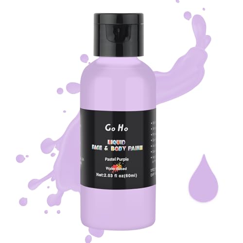 Go Ho Pastel Purple Face Body Paint(2.1 oz),Pastel Purple Makeup Water Based Face Paint and Body Paint for Airbrush Makeup Special FX, Cosplay, and Halloween Make up - color: Pastel Purple