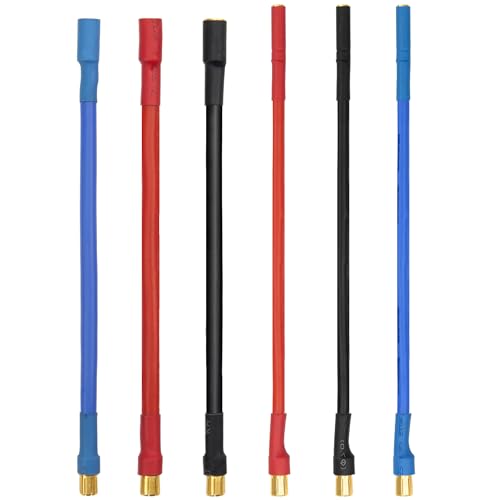 6.5mm Bullet Banana Male to 4.0mm 6.5mm Female Banana Bullet w/ 15CM Extension Cable for RC Car Boat Brushless Motor ESC (6Pcs/Set)