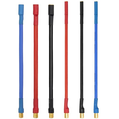 6.5mm Bullet Banana Male to 4.0mm 6.5mm Female Banana Bullet w/ 15CM Extension Cable for RC Car Boat Brushless Motor ESC (6Pcs/Set)
