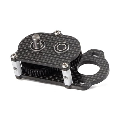 Carbon NOD Transmission LCG Gearbox for Straight Axle Scaler Sportsman | Ultra Lightweight Low-CG Design, with Aluminum Axial 3 Gear Adapter Plate, Fits 48P Pinions from 9T to 17T - color: Black
