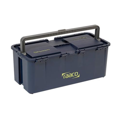 Raaco Tool Box with Removable Trays - 66 lb Load Capacity (Compact 20) | Durable Plastic Polypropylene (PP) Organizer with Handle, Stackable & Lockable, 66 lb Load Capacity (Compact 20) - style: Close
