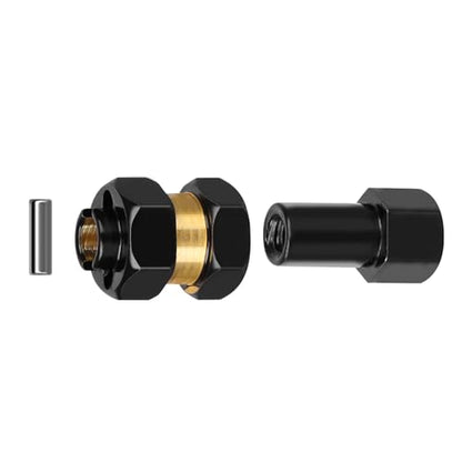 4 Pieces Brass 7mm Hex Extended Wheel Hubs Wheel Spacers Axle Extension Combiner w/Locknuts and Wrench, Compatible with Axial SCX24 1/24 RC Crawler Car