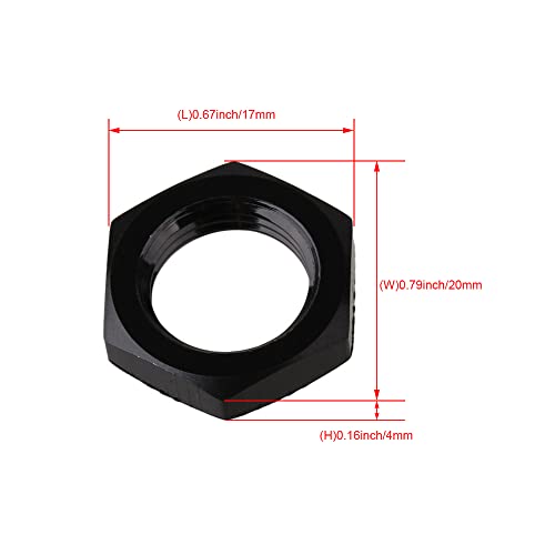 Mxfans 4pcs fits RC 1/8 Model Car 17MM Aluminum Alloy Wheel Hex Hub Nut N10169 Black