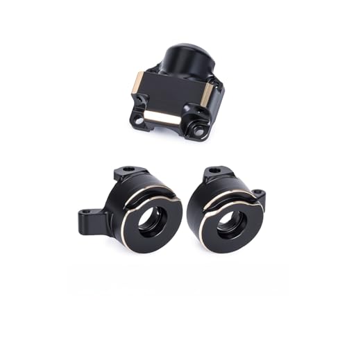 Brass Steering Knuckles Rear Hubs Weights Diff Covers for 1/30 RC Crawler AXIAL SCX30 Ford Bronco 4X4 Jeep Wrangler JLU Upgrades (Front Axle Set) - color: Front Axle Set