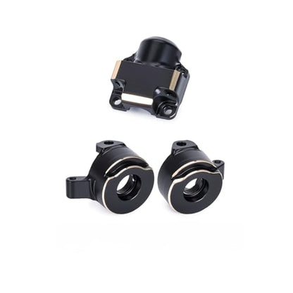 Brass Steering Knuckles Rear Hubs Weights Diff Covers for 1/30 RC Crawler AXIAL SCX30 Ford Bronco 4X4 Jeep Wrangler JLU Upgrades (Front Axle Set) - color: Front Axle Set