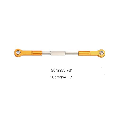 MECCANIXITY 4 Pcs Steering Servo Turnbuckle Rod RC Aluminum Alloy Linkages for HSP 1/10 94123 On-Road RC Car (Gold Tone, 96mm) - color: Gold Tone, size: 96mm
