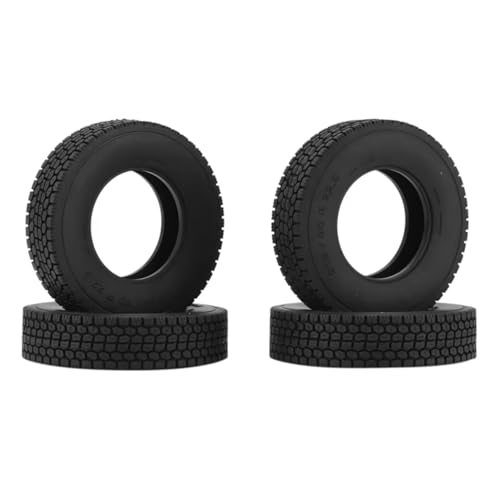 Compatible with Tamiya 1/14 RC Trailer Tractor Truck Upgrade Parts 4Pcs 1.55 Rubber Wheel Tires Tyre RC Assortment