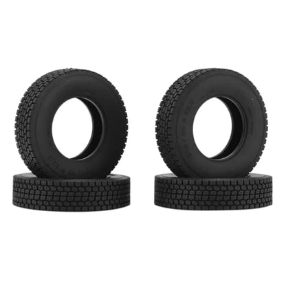 Compatible with Tamiya 1/14 RC Trailer Tractor Truck Upgrade Parts 4Pcs 1.55 Rubber Wheel Tires Tyre RC Assortment