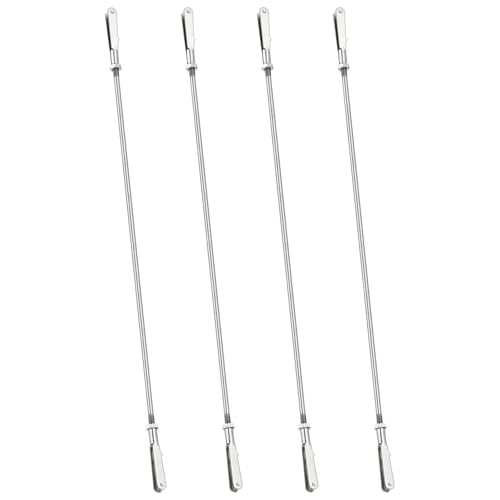 MECCANIXITY 4 Pcs Metal Clip Pushrod Connector Linkage, 304 Stainless Steel M3 Threaded Rod with Metal Clip for RC Plane Fixed Wing Aircraft DIY Models Parts, 353mm/13.9" - size: M3 x 353mm