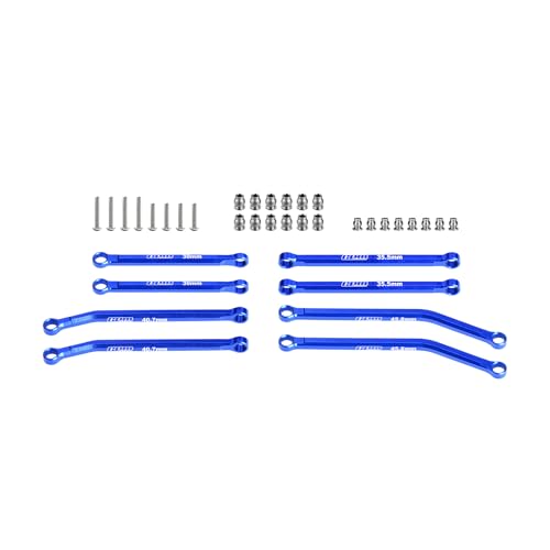 GPM for Axial SCX30 1/30 7075-T6 Aluminum Front & Rear Link Set RC Crawler for SCX30 Ford Bronco Jeep Wrangler JLU Chevrolet K10 (Blue) - color: Blue