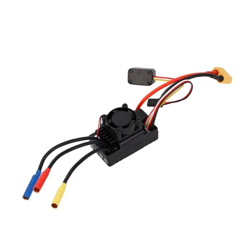 Yunseity Brushless ESC 60A, RC Electronic Speed Controller Replacement for 1:10 Buggy On Road Off Road, Brushless RC Car ESC with Cooling Fan, Motor Controller for Hobby