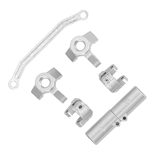 plplaaoo RC Front Steering Set Aluminum Alloy Rear Axle Base for ECX Barrage 1 24 RGT 1 24 FTX 1 24 Climbing Car Lightweight and Strong Replacement Parts (Silver) - color: Silver