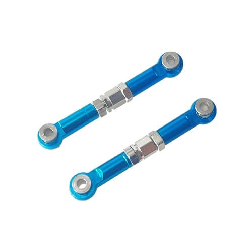 Aluminum Adjustable Steering Tie Rods Turnbuckles Linkages for MJX for HG 16208 14210 16101 1/14 1/16 RC Buggy Upgrade Parts (Blue) - color: Blue
