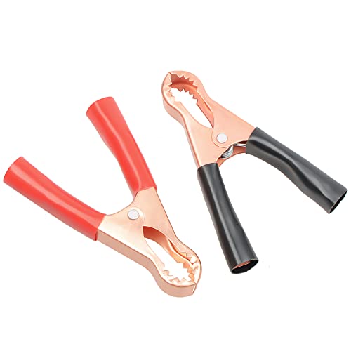 6Pcs 50A Alligator Clips | Black & Red Insulated Heavy Duty Metal Spring Clips for Loading Truck Car Battery Electric Test