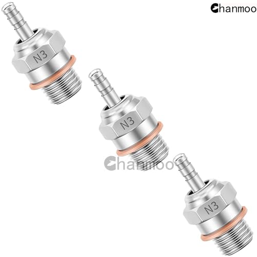 RC Glow Plugs No.3 N3#3 70117H Hot Spark Nitro Engine Parts Replace OS for 1/8 1/10 Scale RC Car Truck Buggy Traxxas Losi HPI Redcat HSP Himoto 3PCS - size: N3 3PCS
