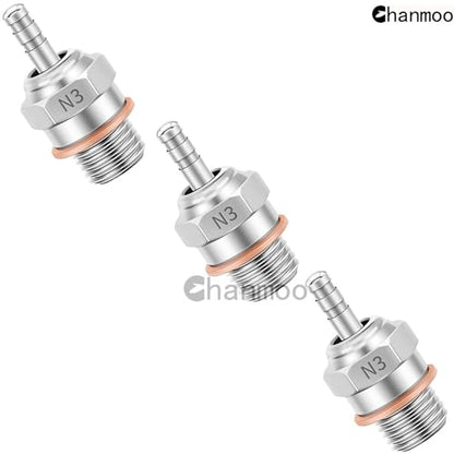 RC Glow Plugs No.3 N3#3 70117H Hot Spark Nitro Engine Parts Replace OS for 1/8 1/10 Scale RC Car Truck Buggy Traxxas Losi HPI Redcat HSP Himoto 3PCS - size: N3 3PCS
