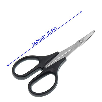 0-14mm Body Aluminum Reamer Hole Puncher with Sleeve & Curved Scissors Hobby Tool Combo Set Compatible with RC Model Bodyshell Connector,Compatible with RC Car Truck Tank Drone-Blue