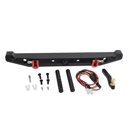 Rc Bumpers Compatible with Axial SCX10 90046 SCX10 III AXI03007 for Traxxas TRX4 1/10 RC Crawler Car Parts Metal Front and Rear Bumper with Lights