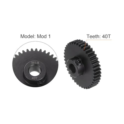 uxcell Mod 1 40T Pinion Gear 8mm Bore Hardened Steel Motor Rack Spur Gear for RC Car Truck Gear Drive