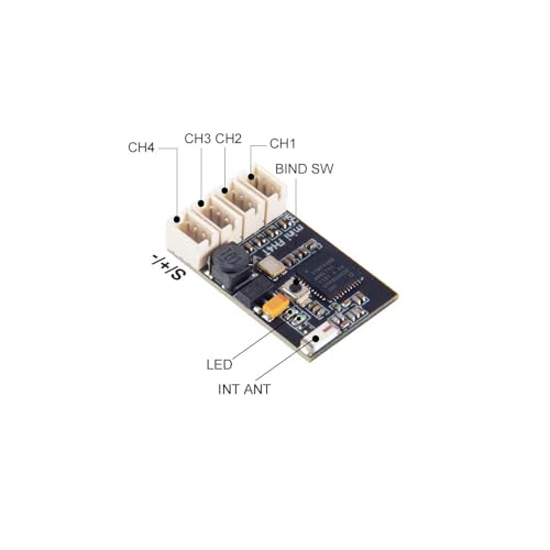 RXF1221 2.4GHz 4CH Micro Receiver Compatible with Futaba S-FHSS/TM-FH RF Module Control System 14SG, 10J, 8J, 6J, 4GRS, 4PX, 7PX, 4PV, 3PV Remote Control