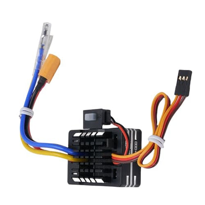 CHICIRIS 80A Brushed ESC Electronic Speed Controller, with T Plug XT60 Plug for 1/10 RC Car RC Boat 540 550 750 Motors (Black) - color: Black