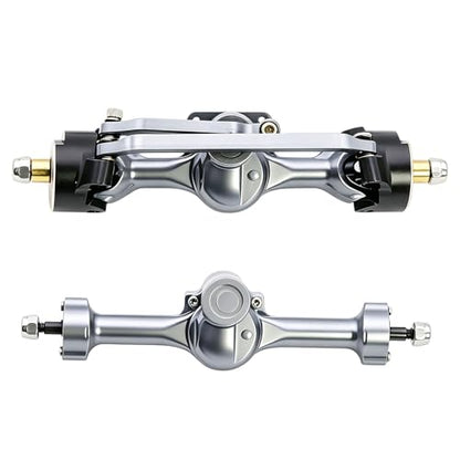 Aluminum Front Rear Axles Set Assembly with Steering Link Brass Steering Knuckles CVD for Axial SCX30 Bronco Wrangler K10 1/30 RC Crawler Car ﻿ (Titanium) - color: Titanium