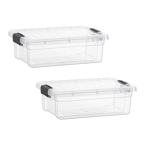 Superio Clear Storage Bins with Lids, Stackable Storage Box with Latches and Handles, Extra Small, 2 Pack 2 Quart - size: 2.3 Quarts, style: 2 Pack