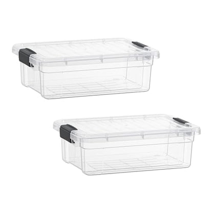 Superio Clear Storage Bins with Lids, Stackable Storage Box with Latches and Handles, Extra Small, 2 Pack 2 Quart - size: 2.3 Quarts, style: 2 Pack