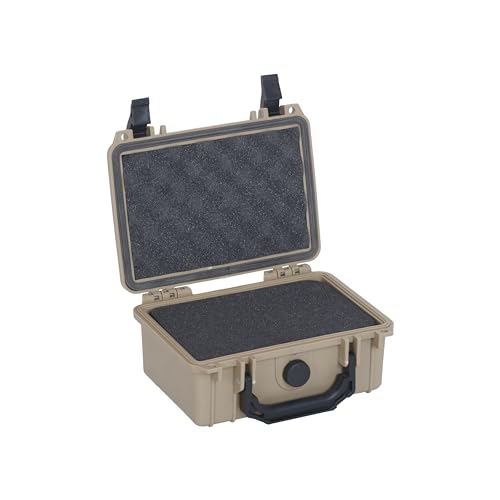 MEIJIA IP67 waterproof hard compact case,Customizable Fit Foam,8.12”x6.56”x 3.56”,Fit Use of Drones, Cameras,Equipments,lens (Desert Tan) - color: Desert Tan, size: 8.12 x 6.56 x 3.56 inches