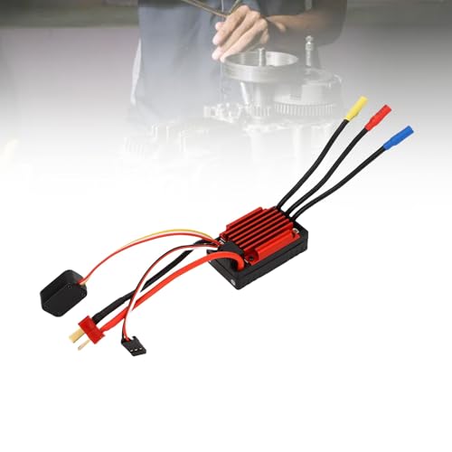 Jeanoko RC Brushless ESC Multi Guard Rain Proof Speed Controller for 1/10 Trucks Quads, ESC for Racing Cars, 4-9 NiMH Battery