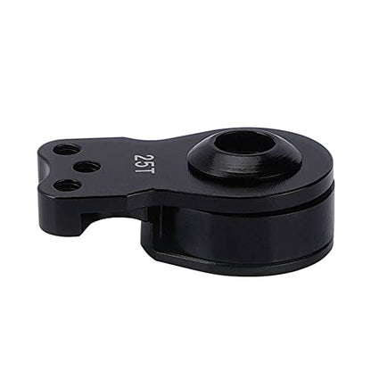 DJX Aluminum 25T Servo Saver 3 Holes Adjustable Hi-Torque Servo Horn for 1/8 1/10 Remote Control Car Boat (Black) - color: Black