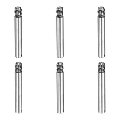 MECCANIXITY 6 Pcs M4 x 25mm Slotted Cylindrical Pins, 304 Stainless Steel Dowel External Thread Locating Parallel Pins Shelf Support Peg Pin for Furniture Installation, DIY Project - size: M4 x 25mm